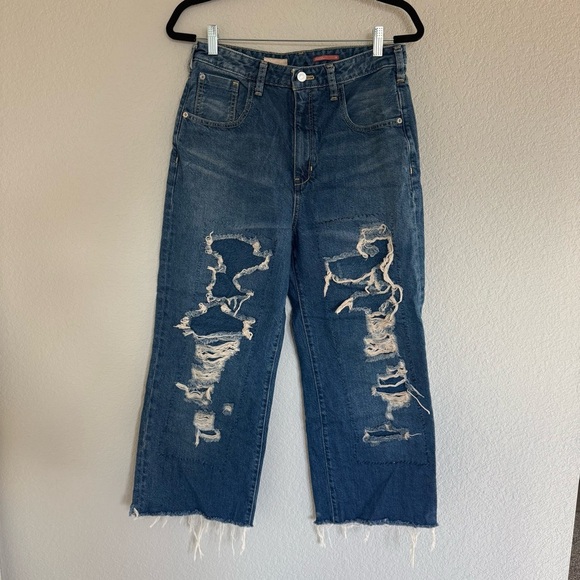 Anthropologie Denim - Pilcro Anthropologie Straight Leg Denim Jean Pant Distressed Boho Women’s 28 Raw